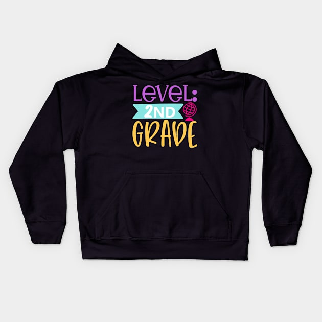 Level 2nd Grade Kids Hoodie by Pixel Poetry